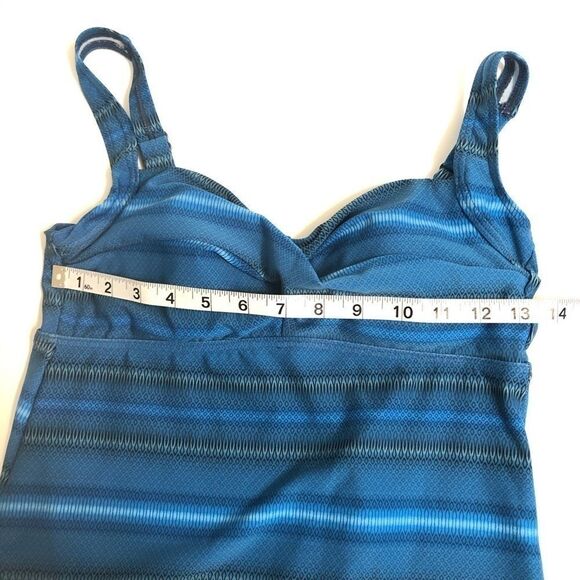 TYR Tramonto Twisted Bra Tankini top blue twist front swimsuit bathing suit 8 - Picture 4 of 10